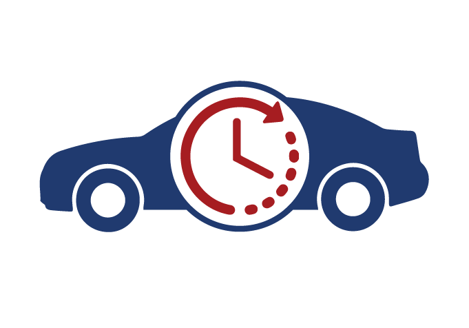 Car and clock icon
